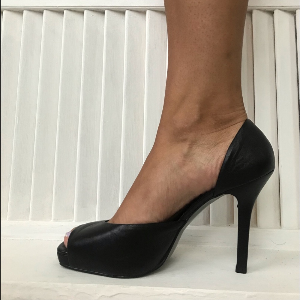 Black Leather Pumps
